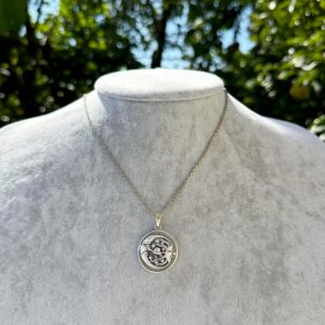 925 Ayar Gümüş Güneş ve Ay Kolye - Gökyüzü Aksesuarı - El Yapımı Takı - Görsel 3