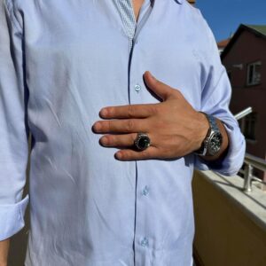 Gerçek Doğal Taş El Yapımı Yüzük - 925 Ayar Gümüş Yüzük (Labradorit) - Görsel 3