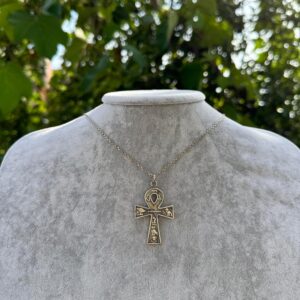 925 Ayar Gümüş Ankh Haçı Kolye, Antik Mısır Hiyeroglifleri ile, Sonsuz Hayat Sembolü Aksesuarı - Görsel 5