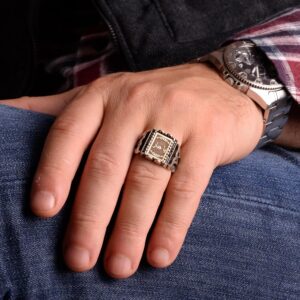 Kişiselleştirilmiş Erkek Yüzüğü, 925 Ayar Gümüş Yüzük, Özel Tasarım Yüzük - Görsel 3