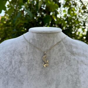 925 Ayar Gümüş Kanatlı Aslan Kolye - El Yapımı Mitolojik Takı - Koruyucu Sembol Kolye - Görsel 3