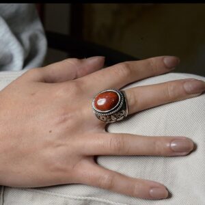 Erkekler için Zarif Taş Koleksiyonu: 925 Ayar Gümüş Yüzükler - Doğal Taş Seçimi (Kan Taşı) - Görsel 7