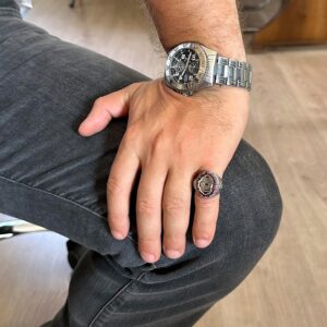 925 Ayar Gümüş Yüzük, Davut Yıldızı Yüzük, Okült, Süleyman'ın Mührü Erkek Yüzüğü, Dini Erkek Yüzüğü - Görsel 3