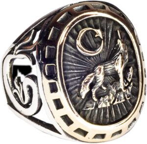 Erkek Gümüş Yüzük, Kurt Hayvan Vahşi Yaşam, El Yapımı Yüzük, Kurt Yüzüğü, Vahşi Yaşam Yüzüğü - Görsel 1