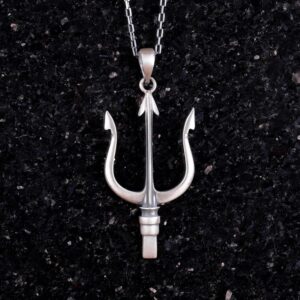 925 Ayar Gümüş Kolye - Savaşçı Kolye - Üç Diş Kolye - Yunan Mitolojisi Kolyesi - Görsel 4