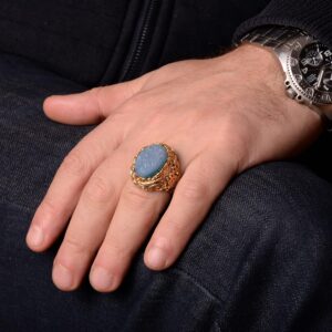 Erkek Gümüş Yüzük: Gerçek Kristal Druzy Kuvars Taşı - Görsel 7