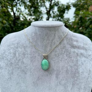 Gerçek Doğal Taş Kolye - 925 Ayar Gümüş Kolye (Amazonit) - Görsel 4