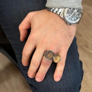 Gizli Kapaklı Yüzük, Kutulu Yüzük, 925 Ayar Gümüş Erkek Yüzük - Görsel 7