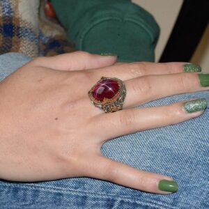 Gerçek Doğal Yıldız Yakut Taşlı Yüzük, Doğum Taşı Yüzüğü, 925 Ayar Gümüş Yüzük - Görsel 7