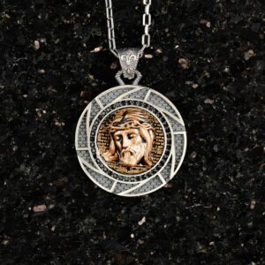 Erkekler için 925 Ayar Gümüş Kolye - Hayvan Temalı, Gotik Temalı Takı (İsa) - Görsel 2