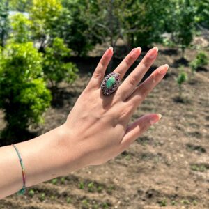 925 Ayar Katı Gümüş Yüzük - Gerçek Doğal Zümrüt Taşlı Yüzük Erkekler İçin - Sultan Yüzüğü - Görsel 4