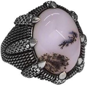 925 Ayar Gümüş Erkek Yüzük - Yemen Akik - Kartal Pençesi Tasarımı - El Yapımı Takı - Görsel 3