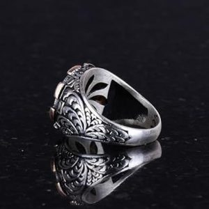 Uluyan Kurt Yüzüğü, Erkekler için Kurt Baş Yüzüğü, Vahşi Kurt, 925 Ayar Gümüş Yüzük - Görsel 6