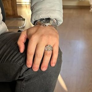 Uluyan Kurt Yüzüğü, Erkekler için Kurt Baş Yüzüğü, Vahşi Kurt, 925 Ayar Gümüş Yüzük - Görsel 2