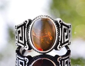 Gerçek Doğal Jasper Taş Yüzük, 925 Ayar Gümüş Erkek Yüzük (Model-5) - Görsel 4