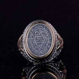 David Yıldızı Gümüş Yüzük, Süleyman Mührü Gümüş Yüzük, Zirkon Taşlı Gerçek Gümüş Takı - Görsel 7