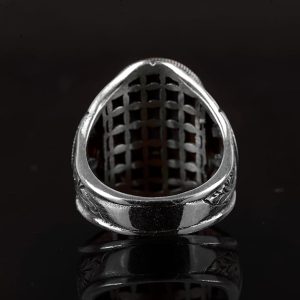 Osmanlı İmparatorluğu Yüzüğü, 925 Ayar Gümüş Yüzük, Yapay Peridot Taşlı Yüzük - Görsel 4