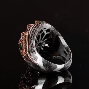 Gerçek Doğal Taş El Yapımı Yüzük - 925 Ayar Gümüş Şık Yüzük (Kaplan Gözü) - Görsel 7