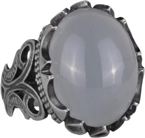 925 Ayar Katı Gümüş Erkek Yüzük - Doğal Taş Seçeneği ile El Yapımı Tasarım (Cabochon Akuamarin)