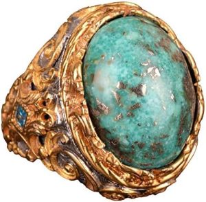 Gerçek Doğal Arizona Turkuaz Taş Yüzük, 925 Ayar Gümüş Yüzük Erkekler İçin