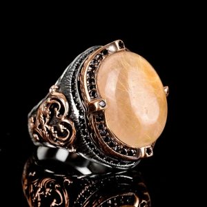 Gerçek Doğal Taş Yüzük, Kral Yüzüğü, Oval Yüzük, 925 Ayar Gümüş Yüzük - Görsel 7