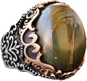 El Yapımı Doğal Jasper Yüzük | 925 Ayar Gümüş Erkek Yüzük | Topraklama ve Denge Tasarımı