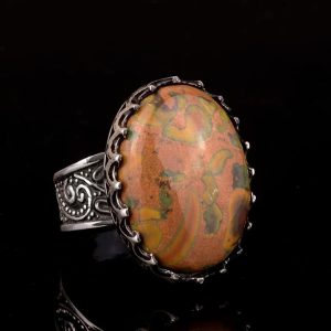 Gerçek Doğal Taş Yüzük, El Yapımı Takı, Büyük Yüzük, 925 Ayar Gümüş Yüzük Erkekler İçin - Görsel 5