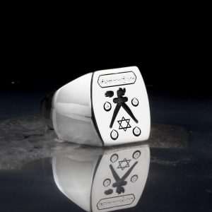 Sembolik Oymalı Sterlin Gümüş Erkek Yüzük - Görsel 3