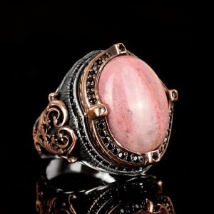 Gerçek Doğal Taş Yüzük, Kral Yüzüğü, Oval Yüzük, 925 Ayar Gümüş Yüzük - Görsel 9