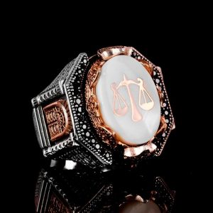 Terazi Yüzüğü, Adalet Figürü, 925 Ayar Gümüş Erkek Yüzüğü - Görsel 4