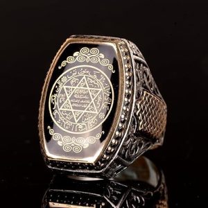 Davud Yıldızı Yüzük, Süleyman Mühürü Yüzük, 925 Ayar Gümüş Erkek Yüzük (Özelleştirilebilir) - Görsel 5