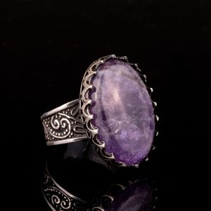 Gerçek Doğal Taş Yüzük, El Yapımı Takı, Büyük Yüzük, 925 Ayar Gümüş Yüzük Erkekler İçin - Görsel 8