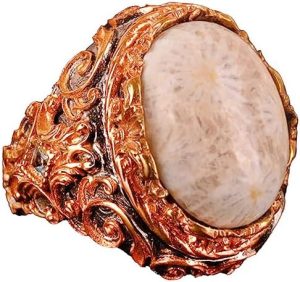 Gerçek Doğal Mercan Taşı Yüzük, El Yapımı Yüzük, Sultan Yüzüğü, 925 Ayar Gümüş Yüzük - Görsel 1