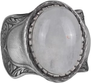 Erkekler İçin Doğal Taş Yüzük, 925 Ayar Gümüş Yüzük, Cabochon Akuamarin Yüzük