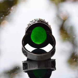 Doğal İhtişam Koleksiyonu: 925 Ayar Gümüş Erkek Yüzükleri ile Gerçek Taşlar - Zamansız Zarafet (Jade Taşı) - Görsel 6