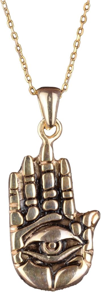 925 Ayar Gümüş Hamsa Kolye Ucu - El Yapımı Kolye - Görsel 1