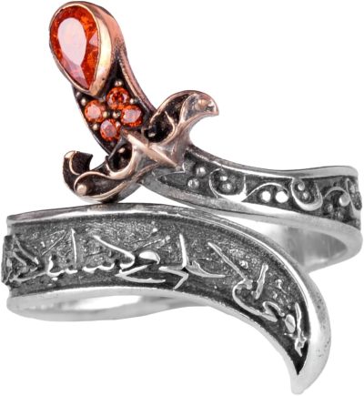 Zulfiqar Kılıcı Tasarımlı 925 Ayar Gümüş Erkek Yüzük - Görsel 1