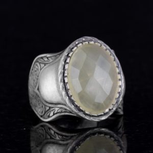 Doğal Taş Yüzük, 925 Ayar Gümüş Yüzük, (Limon Topaz) - Görsel 6