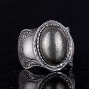 Doğal Taş Yüzük, 925 Ayar Gümüş Yüzük, (pirita) - Görsel 6