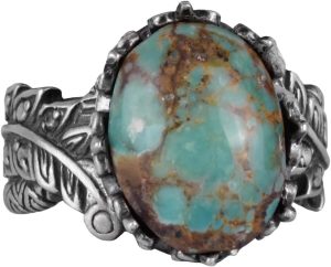 Gerçek Doğal Arizona Turkuaz Taş Yüzük, 925 Ayar Gümüş Yüzük, Minimalist El Yapımı Yüzük (Model-12)