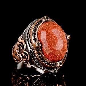 Gerçek Doğal Taş Yüzük, Kral Yüzüğü, Oval Yüzük, 925 Ayar Gümüş Yüzük - Görsel 8