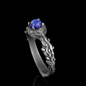 Gerçek Doğal Taş Yüzük, Kadınlar için Doğum Taşı Yüzüğü, 925 Ayar Gümüş Yüzük - Görsel 3