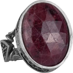Erkek İslami Yüzük, Kırmızı Safir Taşı ile El Yapımı 925 Ayar Gümüş Takı - Tutku, Koruma ve Ruhsallığın Sembolü