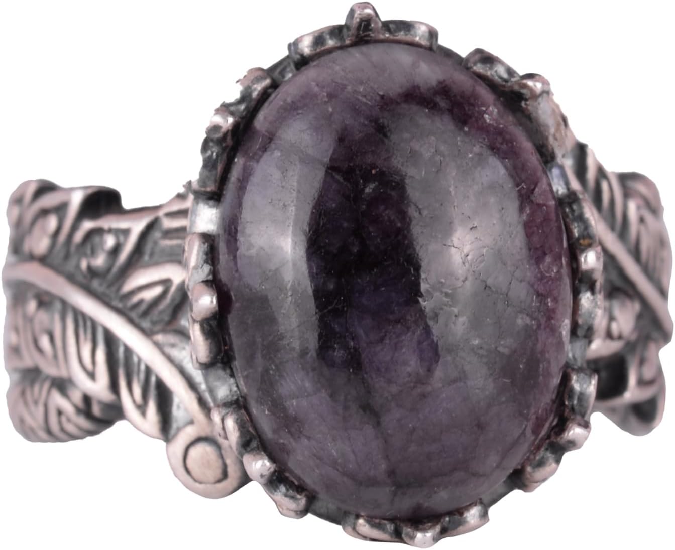 Gerçek Doğal Cabochon Safir Taşlı Vintage Bohem Tasarımlı Gümüş Kadın Yüzüğü - KAMBO Gümüş Takı