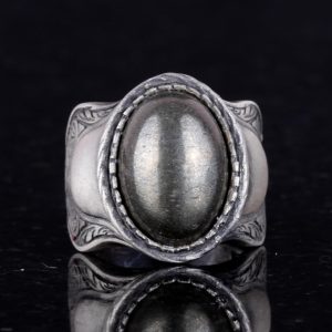 Doğal Taş Yüzük, 925 Ayar Gümüş Yüzük, (pirita) - Görsel 4