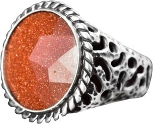 El Yapımı Vintage Yüzük, 925 Ayar Gümüş Erkek Yüzüğü, Yapay Starstone Erkek Yüzüğü - Görsel 1