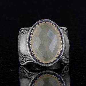 Doğal Taş Yüzük, 925 Ayar Gümüş Yüzük, (Limon Topaz) - Görsel 5