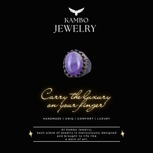 925 Ayar Sert Gümüş Erkek Yüzük - Doğal Taşlı El Yapımı Zarafet (Ametist Taşı) - Görsel 7