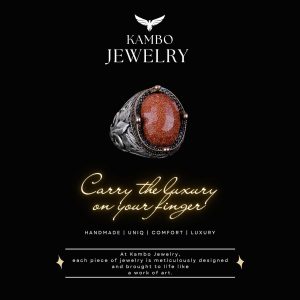 925 Ayar Gümüş Yüzükler Premium Yapay Taşlarla (Yapılmış Kahverengi Güneş Taşı) - Görsel 7