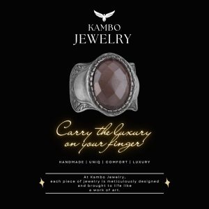 Doğal Taş Yüzük (Dumanlı Kuvars), 925 Ayar Gümüş Yüzük - Görsel 6